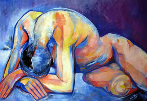 Awakening (nude male study - oil on canvas)
